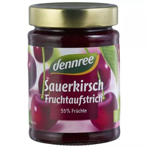 Fruchtaufstrich Sauerkirsche - 55% Fruchtanteil (dennree)