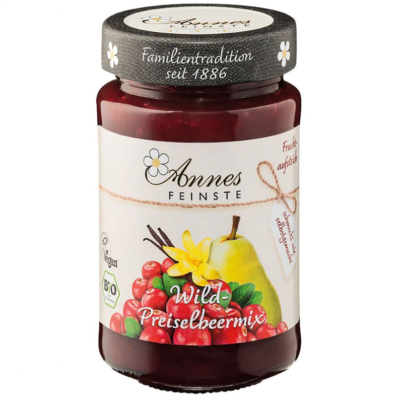 Annes Feinste Bio-Wildpreiselbeeren mit Birne &amp; Vanille
