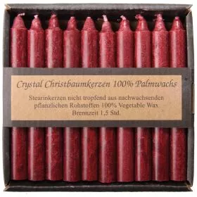 Christbaumkerzen dunkelrot Stearin (Kerzenfarm)