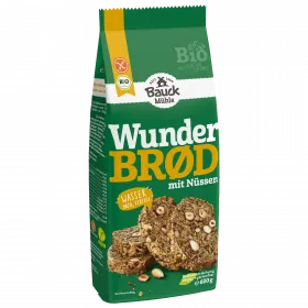 Wunderbrot mit Nssen, glutenfrei - Bio-Brotbackmischung (Bauckhof)