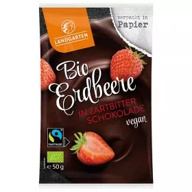 Erdbeere in Zartbitter-Schokolade (Landgarten)