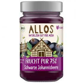 Schwarze Johannisbeere - Frucht Pur 75 % - Fruchtaufstrich (Allo