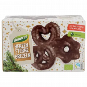 Herzen Sterne Brezeln Zartbitter (dennree)