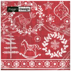 Cocktailserviette Hygge symbols red (Paper+Design tabletop)