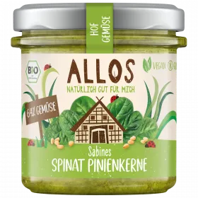 Hofgemse Sabines Spinat-Pinienkerne - pflanzlicher Bio-Brotaufstrich (Allos)