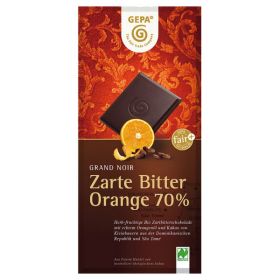 Grand Noir Bio Orange Bitterschokolade, 70% Kakao (Gepa)