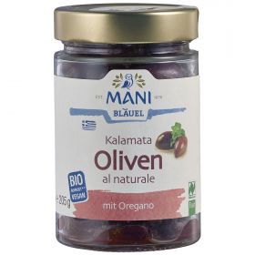 Kalamata Oliven al Naturale, mit Krutern RAW (Mani - Bluel)