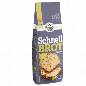 Schnellbrot mit Saaten, glutenfrei - Bio-Brotbackmischung (Bauckhof)