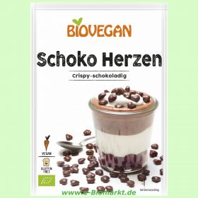 Dekor Schoko Herzen mit Reisschokolade und Vollkornkern (biovega